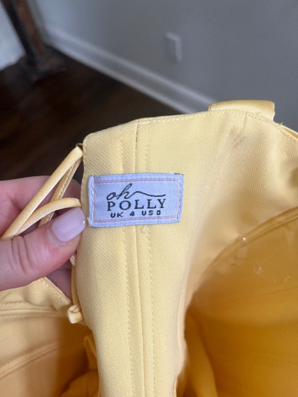 Oh Polly Bellamy Draped Corset Mini Dress Lemon Sherbert - Picture 4 of 4